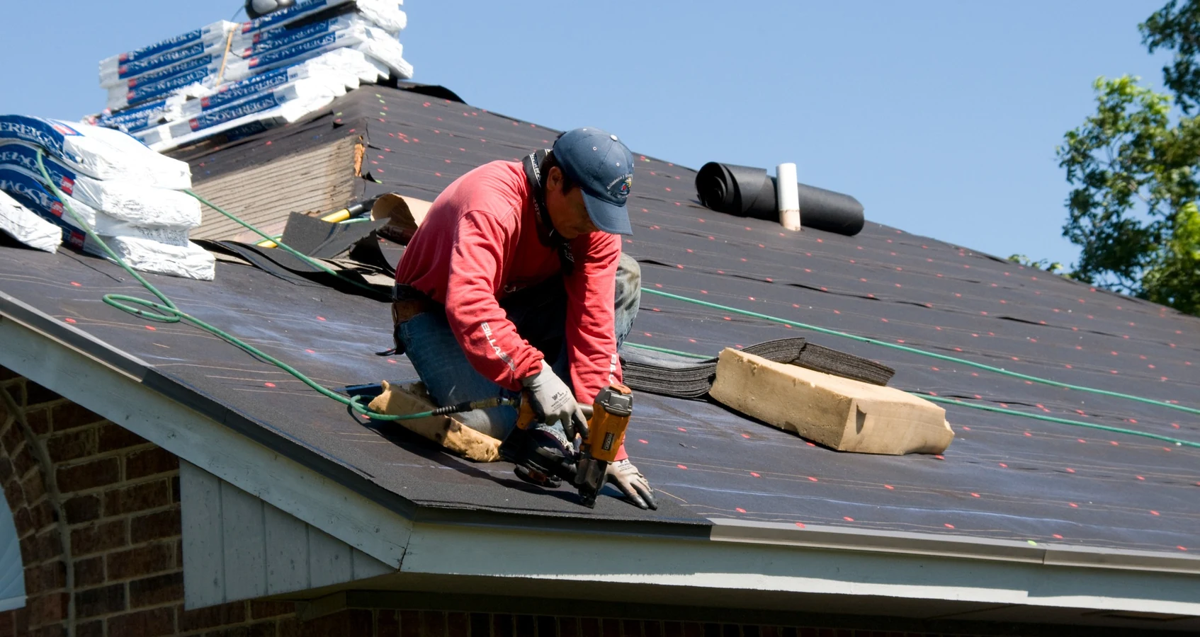 Residential roofing project related to new roof installation